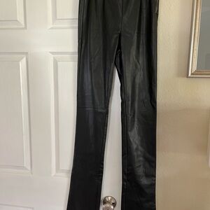 Zara Sleek Black Leather Outerwear